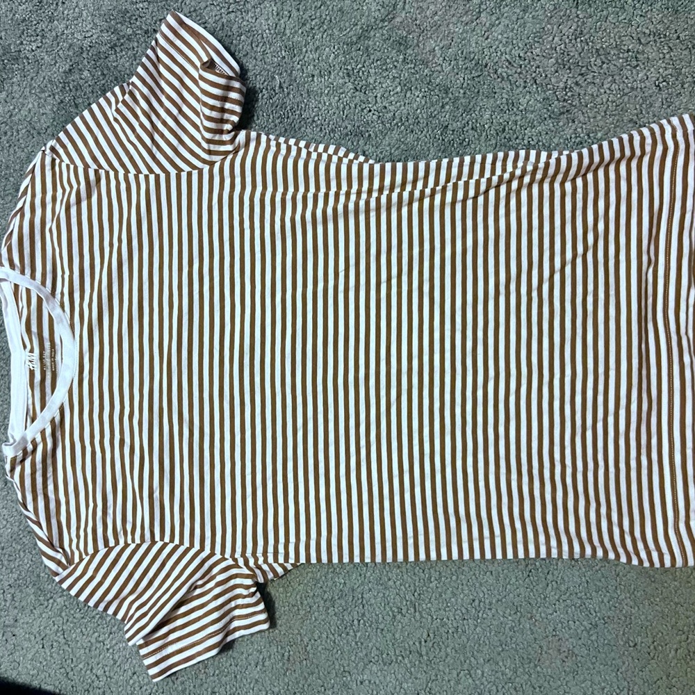 Brown and White T-shirt